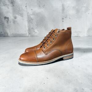 Helm The Hollis Teak Boot Brown Leather Men’s Shoe Size 10